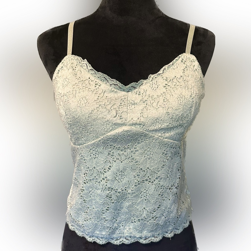 Mint green lace cami top NWOT